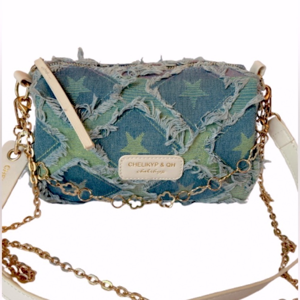 Adorable New Chic Blue and Green Shoulder Bag